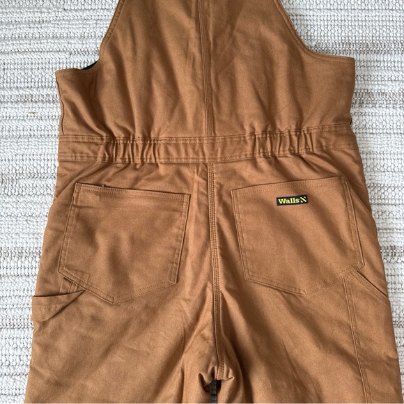 Walls Bib Overalls Mens Insulated Lined Canvas Duck Workwear Brown Excellent - Picture 16 of 16